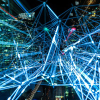 Digitally altered image of a city Digitally altered image of a city